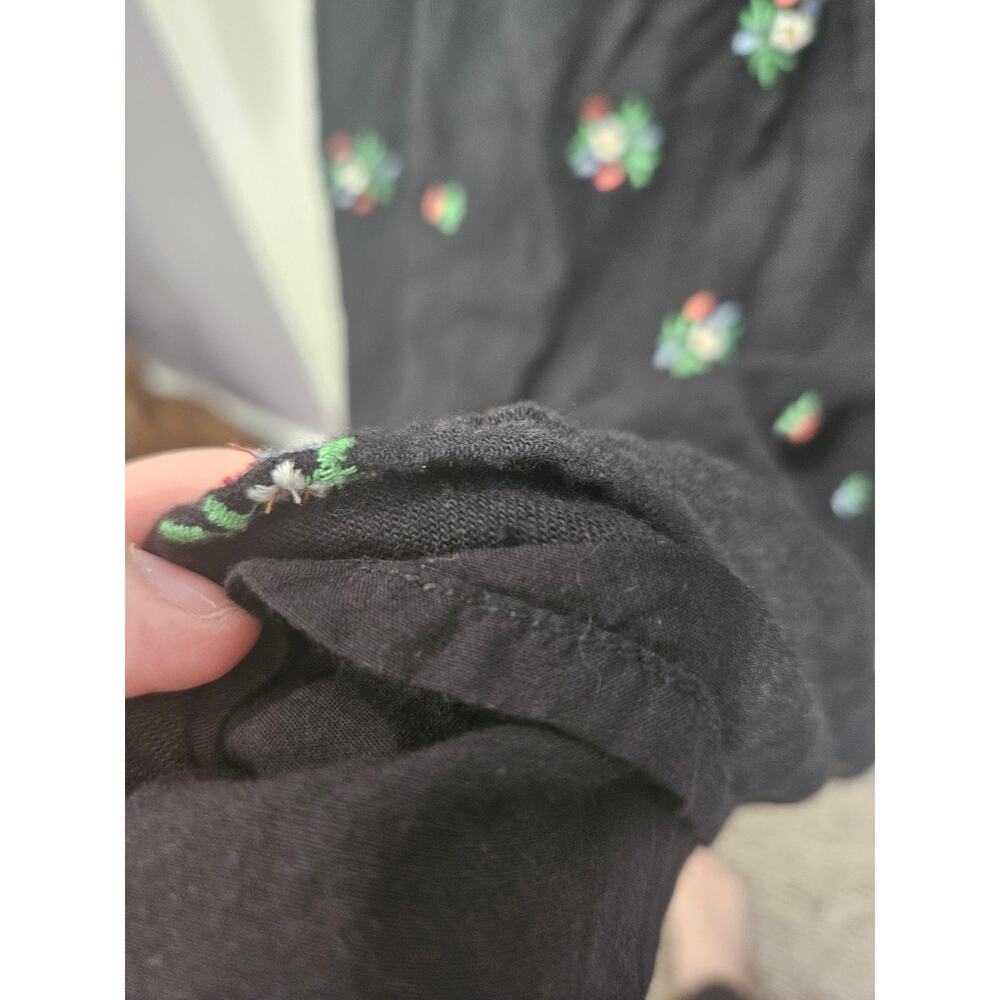 Vintage y2k Babydoll Embroidered Black Floral Dress Urban Outfitters Sz M Halter - Picture 5 of 9
